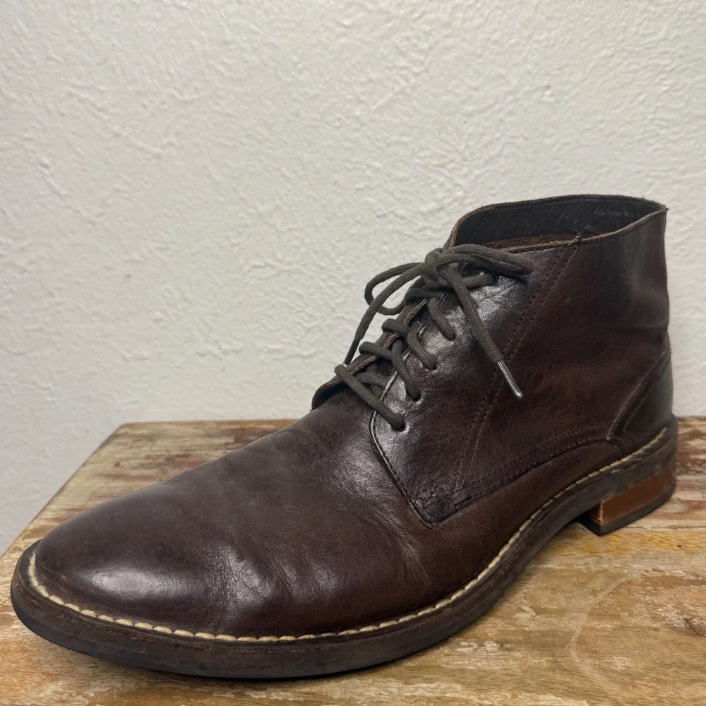 Cole Haan Canton Lace Boot II Men's 10.5 Brown Leather Chukka Boots